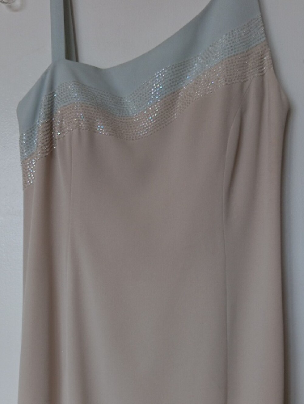 Vintage Daymor Couture Beige & Light Blue Gown - Picture 5 of 8